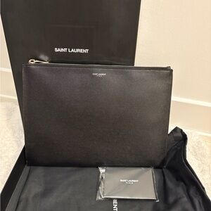 Saint Laurent Sleek Black Laptop Bag